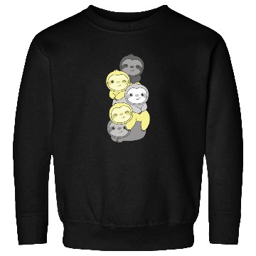 Discover Perigender Flag Pride Lgbtq Cute Sloth Stack Sweatshirts