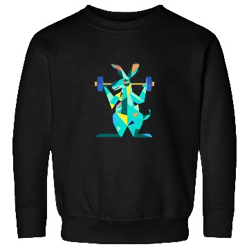 Discover Geometric Gym Roo: Kangaroo's Strength Workout Sweatshirts