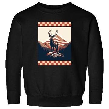 Discover Mountain Range American Flag Rock Camo Deer Peak Sweatshirts