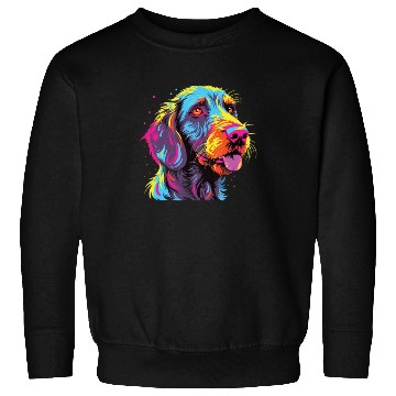 Discover Watercolor Colorful German Wirehaired Pointer Sweatshirts