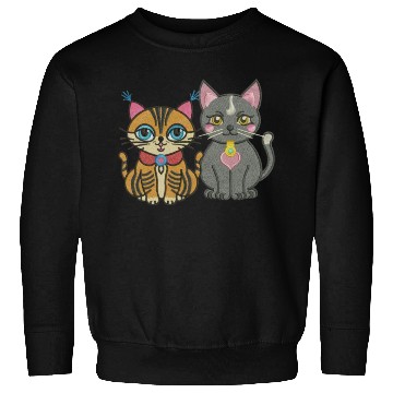 Discover Cute catty couple embroidery design. Sweatshirts