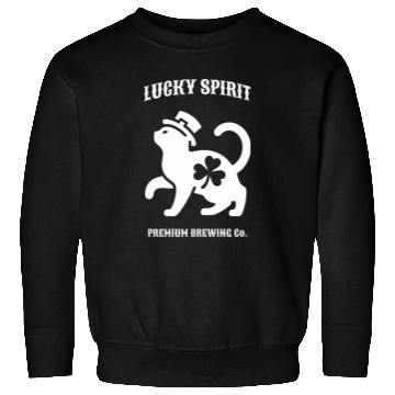 Discover St Patricks Lucky cat Green Sweatshirts