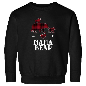 Discover Mama Bear 2 Cubs Sweatshirts Christmas Mama Bear Plaid