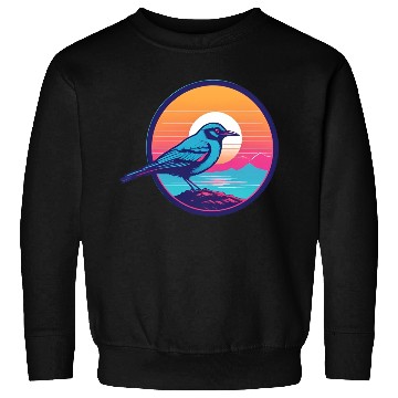 Discover Synthwave Blue Bird Sweatshirts