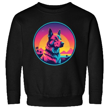 Discover Synthwave German Shepherd 1 Sweatshirts