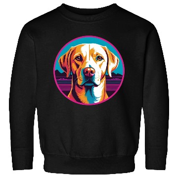 Discover Synthwave Labrador Retriever 2 Sweatshirts