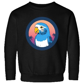 Discover Synthwave Blue Budgie 1 Sweatshirts