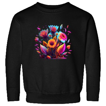 Discover Cyberpunk Neon Glow FlowersDesign Sweatshirts