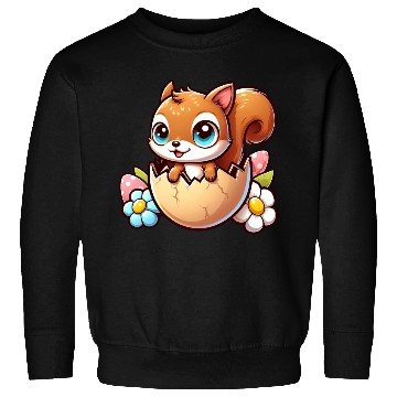 Discover Cute Squirrel with Easter Egg Comic Design Sweatshirts