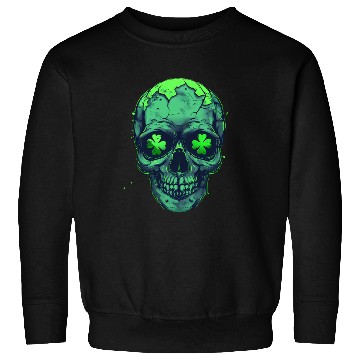 Discover St Patricks Skeleton with Shamrock Eyes Sweatshirts