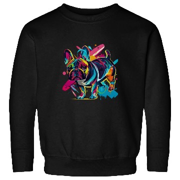 Discover Neon Paws: French Bulldog in 80s Pop Art Style Sweatshirts