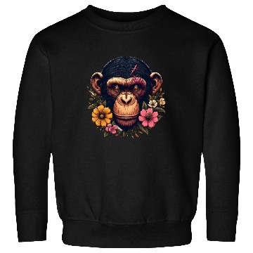 Discover Monkey Warrior Amidst Blooms Sweatshirts
