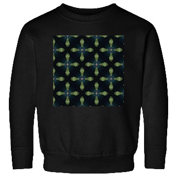 Discover green and blue cross pattern on black background Sweatshirts