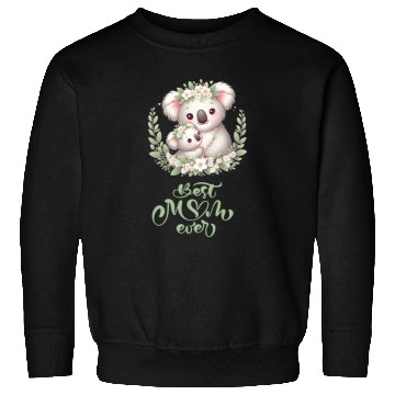 Discover Best Mom Ever Koala Embrace Floral Wreath Sweatshirts