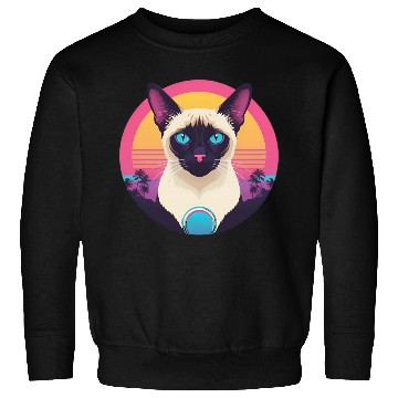 Discover Synthwave Siamese Cat Sweatshirts