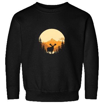 Discover "Mountain Majesty Moose Sunset" Sweatshirts