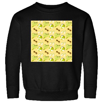 Discover Relaxing beach pattern with sunglasses and sun hat Sweatshirts