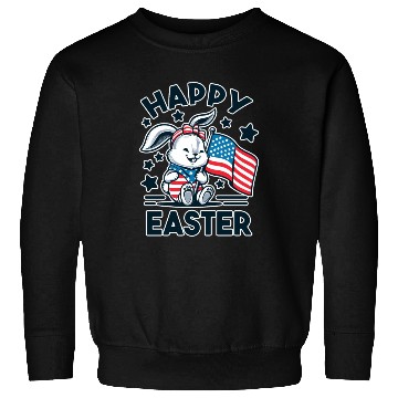 Discover Easter Bunny with American Flag - Happy Easter Sweatshirts