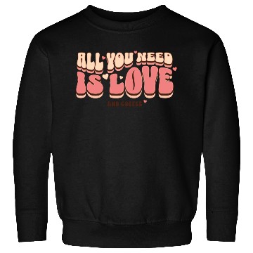 Discover [AMY store] - Love and Coffee Cute Typography Sweatshirts