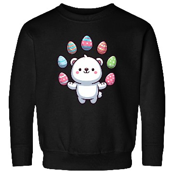 Discover Cartoon Polar Bear Easter Egg Design Sweatshirts