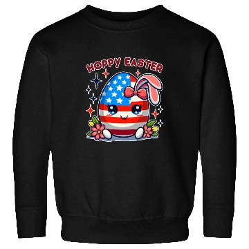 Discover Hoppy Easter - American Flag Easter Egg Bunny Ears Sweatshirts