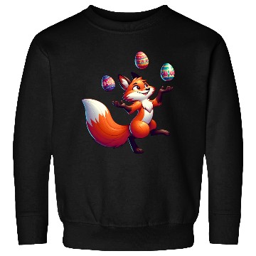 Discover Easter Fox Juggler with Eggs Sweatshirts
