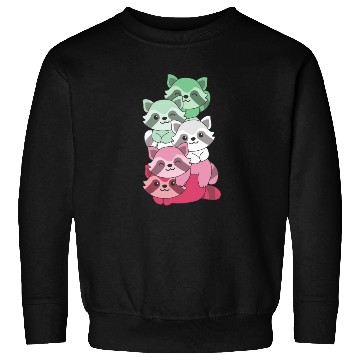 Discover Abrosexual Flag Pride Lgbtq Cute Raccoon Sweatshirts