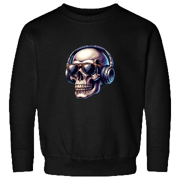 Discover skull wearing headphone Sweatshirts