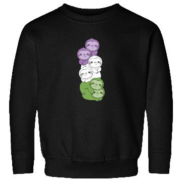 Discover Genderqueer Flag Pride Lgbtq Cute Sloth Sweatshirts