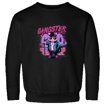 Discover gangster cat neon design Sweatshirts