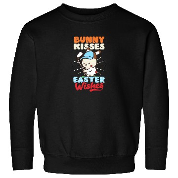 Discover Golf Easter Bunny Kisses Easter Wishes Sweatshirts