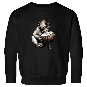 Discover Coconut Milk-Sipping Monkey Sweatshirts