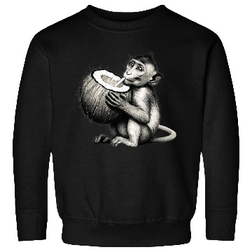 Discover Coconut Milk-Sipping Monkey Sweatshirts