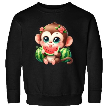 Discover Monkey Eating Watermelon Sweatshirts