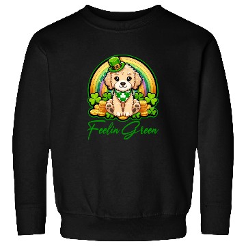 Discover Feelin Green Puppy Rainbow Funny St Patrick's Day Sweatshirts
