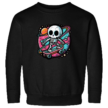Discover SKELETON SKATEBOARDING ON SPACE Sweatshirts