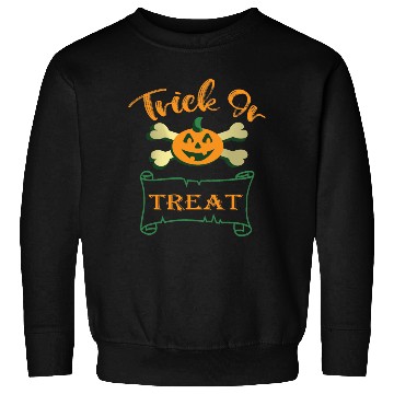 Discover Trick or treat crossbones Halloween pumpkin Sweatshirts