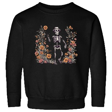 Discover Skeleton in a hat and flowers Sweatshirts