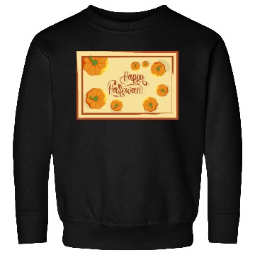 Discover Greetings Happy Halloween typography and pumpkins Sweatshirts