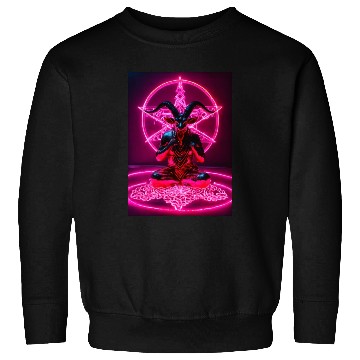 Discover Baphomet made of diamonds and glitter neon light Sweatshirts