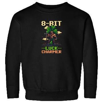Discover St. Patricks Day Gaming 8-Bit Luck Charmer Sweatshirts