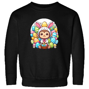 Discover Easter Monkey in Bunny Costume Sweatshirts