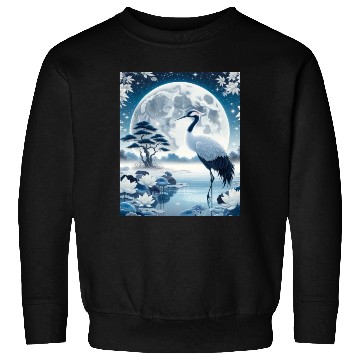 Discover Elegance in Solitude Japanese Crane Single Sweatshirts