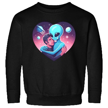 Discover Heartwarming Embrace: Human and Alien Sweatshirts