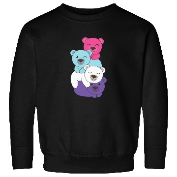 Discover Multisexual Flag Pride Lgbtq Cute Bears Pile Sweatshirts