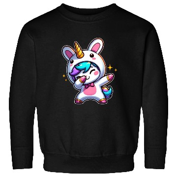 Discover Cute Kawaii Dabbing Unicorn Wearing Easter Bunny Sweatshirts