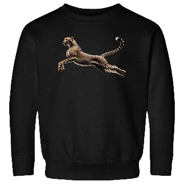 Discover Realistic Cheetah in Mid-Leap Sweatshirts