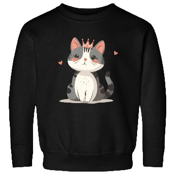 Discover Kawaii Cat Queen and Hearts Sweatshirts