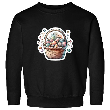 Discover Cute Easter Egg Basket Soft Pastel Color Sweatshirts