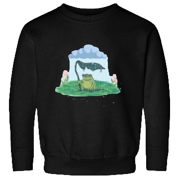 Discover Frog on a rainy day Sweatshirts